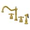 Kingston Brass KB1797AXBS 8" Widespread Kitchen Faucet W/ Brass Sprayer, Brushed Brass KB1797AXBS - alternate 1